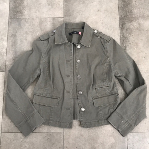 city untld army green button down jacket 4P - Picture 2 of 7
